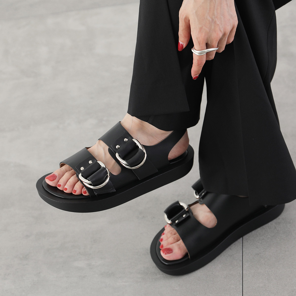 楽天市場】CAMINANDO カミナンド サンダル DOUBLE RING PLATFORM