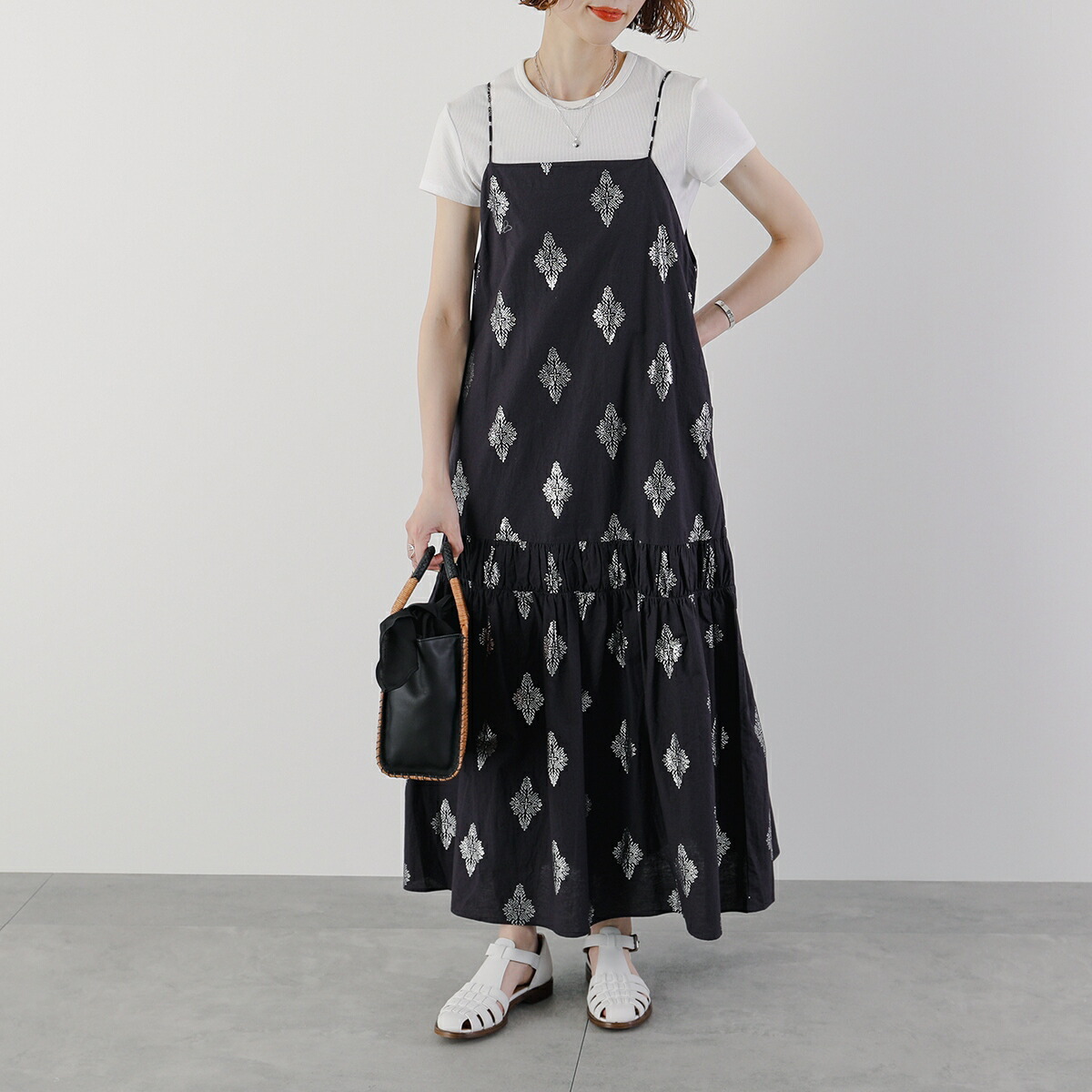 楽天市場】ne Quittez pas ヌキテパ ワンピース COTTON LINEN FOIL