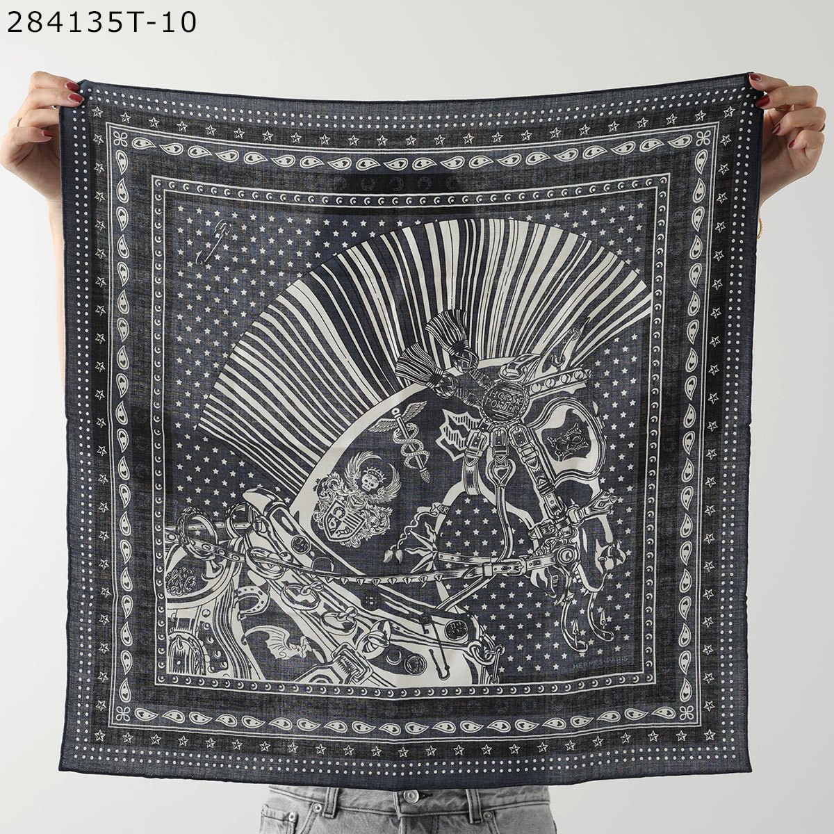 楽天市場】HERMES エルメス スカーフ CARRE カレH 65×65 284135T