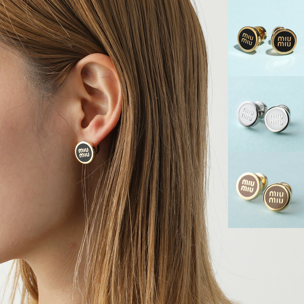 楽天市場】MIUMIU ミュウミュウ ピアス 5JO912 2F6T レディース ロゴ