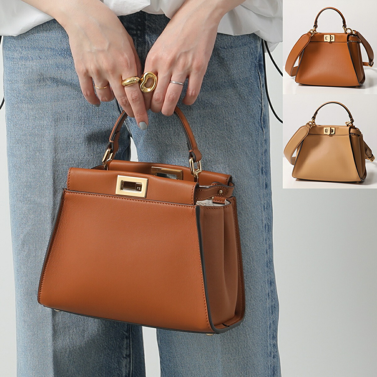 楽天市場】FENDI フェンディ ハンドバッグ PEEKABOO MINI ピーカブー