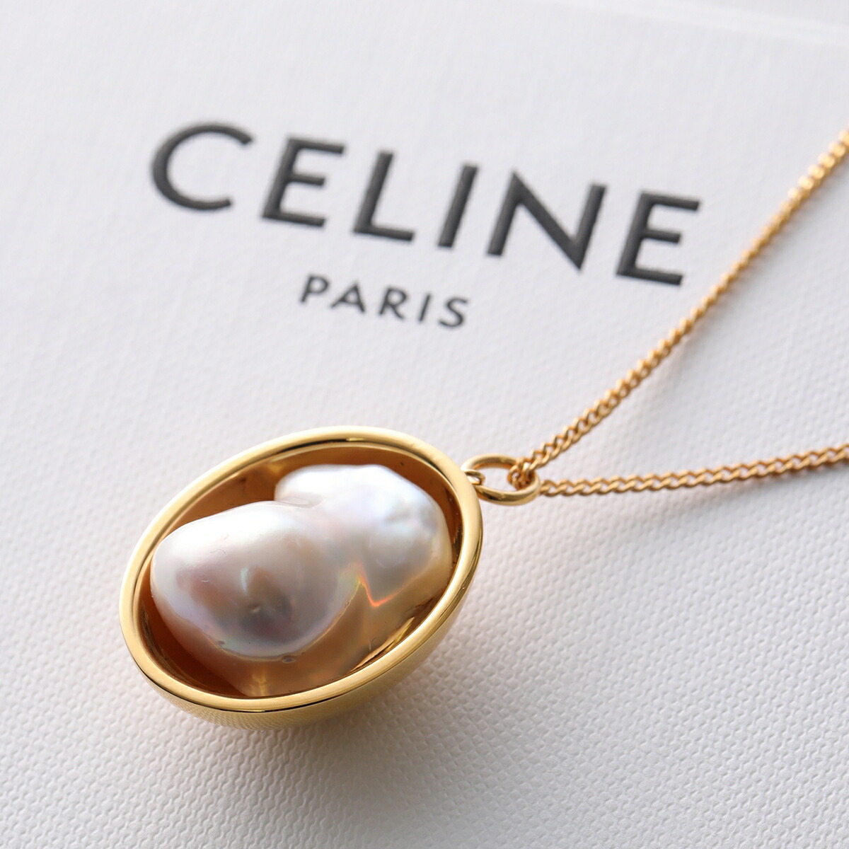 楽天市場】CELINE セリーヌ ペンダントトップ Pearl Oval Pendant