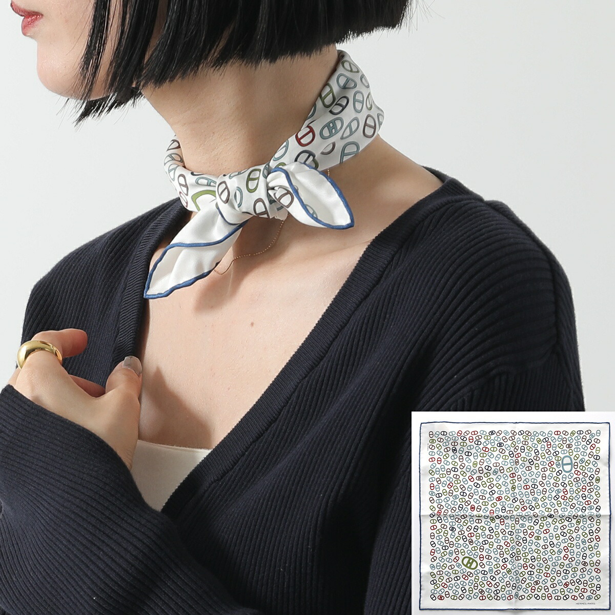 楽天市場】HERMES エルメス ポケットチーフ 45 POCKET SQUARE 802705T