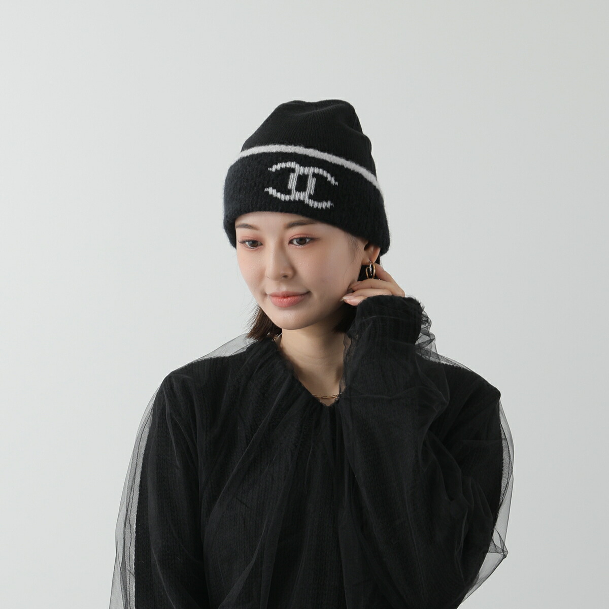 楽天市場】CHANEL シャネル ニット帽 AAA330 B17631 レディース ココ