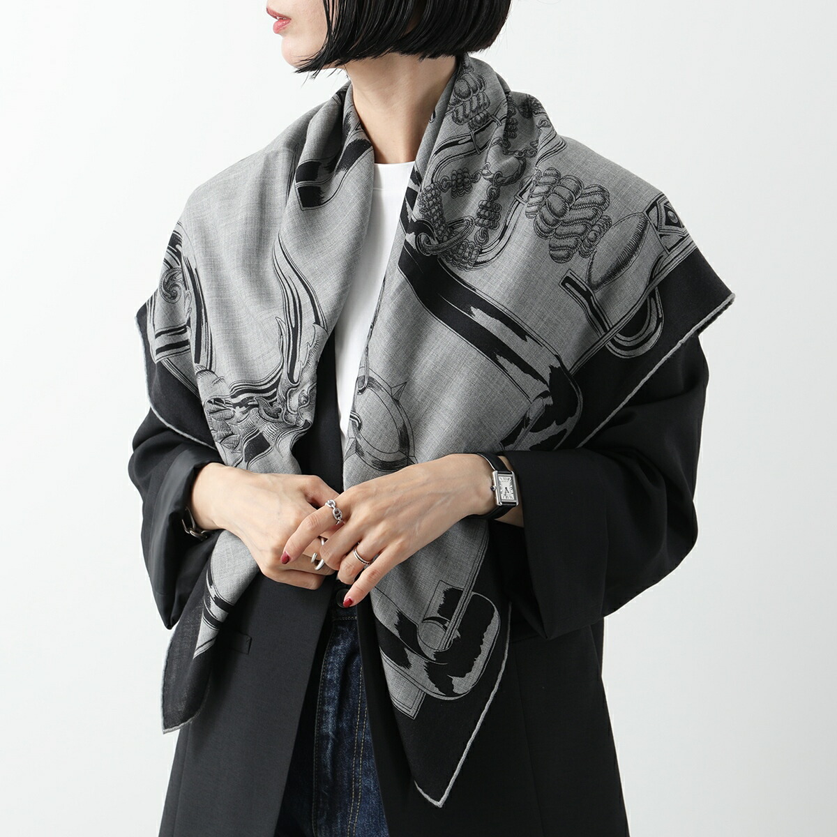 楽天市場】HERMES エルメス スカーフ CARRE カレH 100×100 104062T