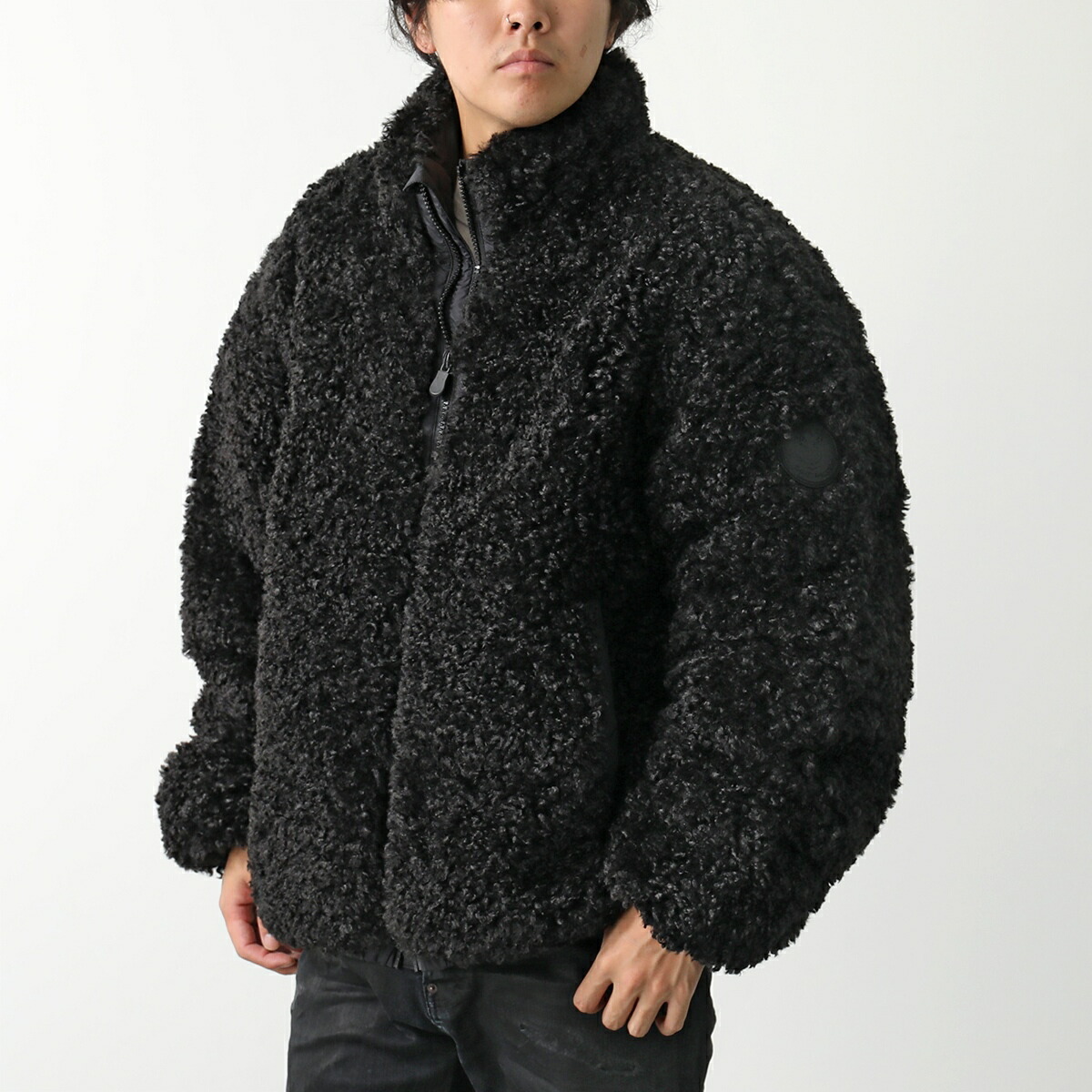 SAVE THE DUCK ボアフリース ブラックダウンジャケット1/Sサイズ