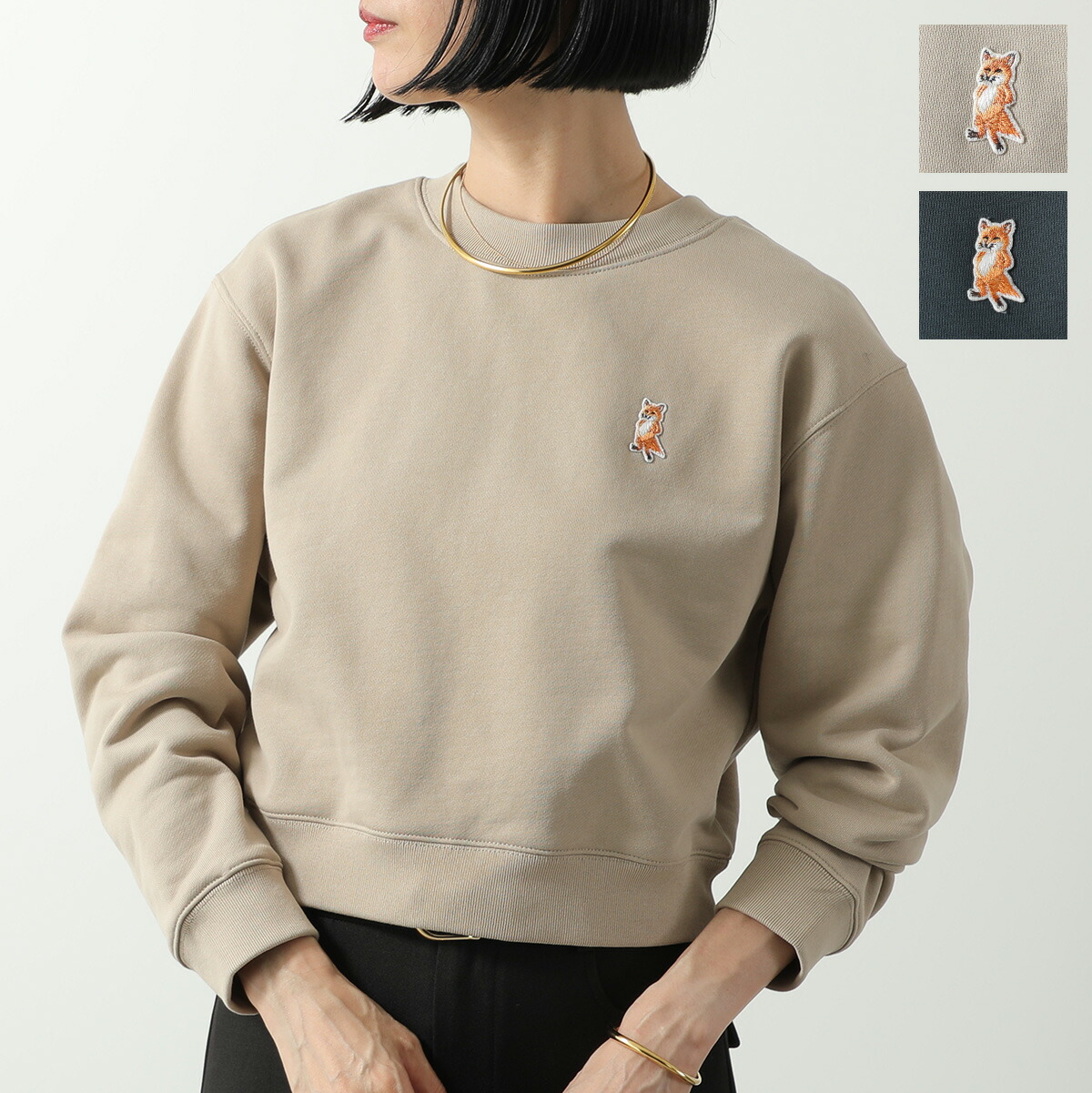 松木のよく映える庭で】 メゾンキツネトレーナーLM00302KM0307 松木の