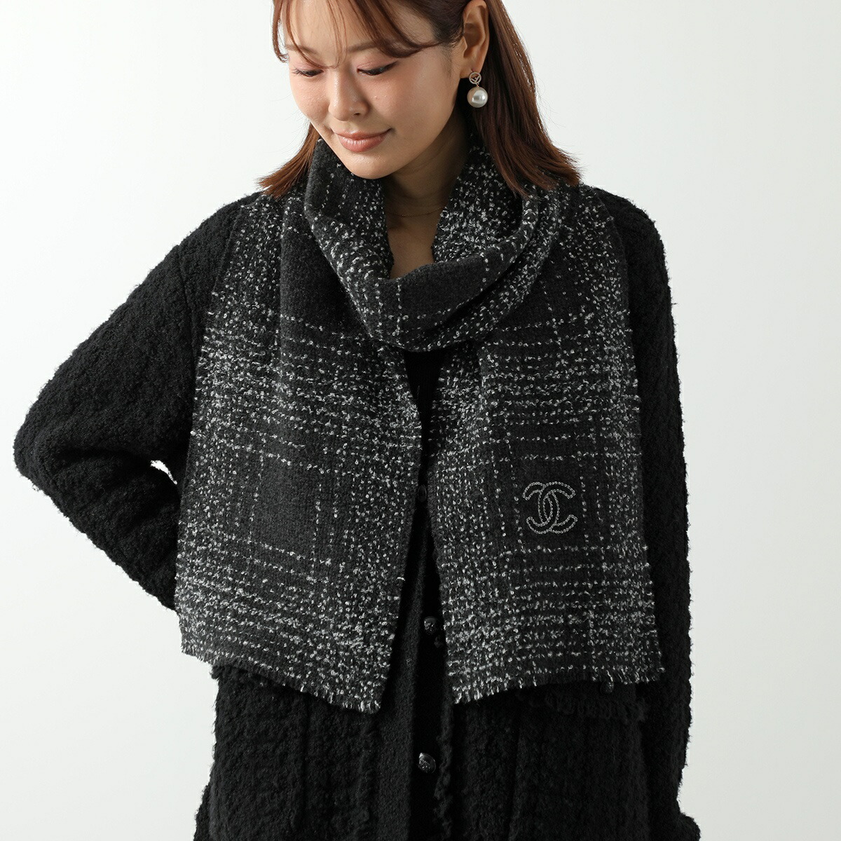 楽天市場】CHANEL シャネル ニットマフラー AAB422 B22072 レディース