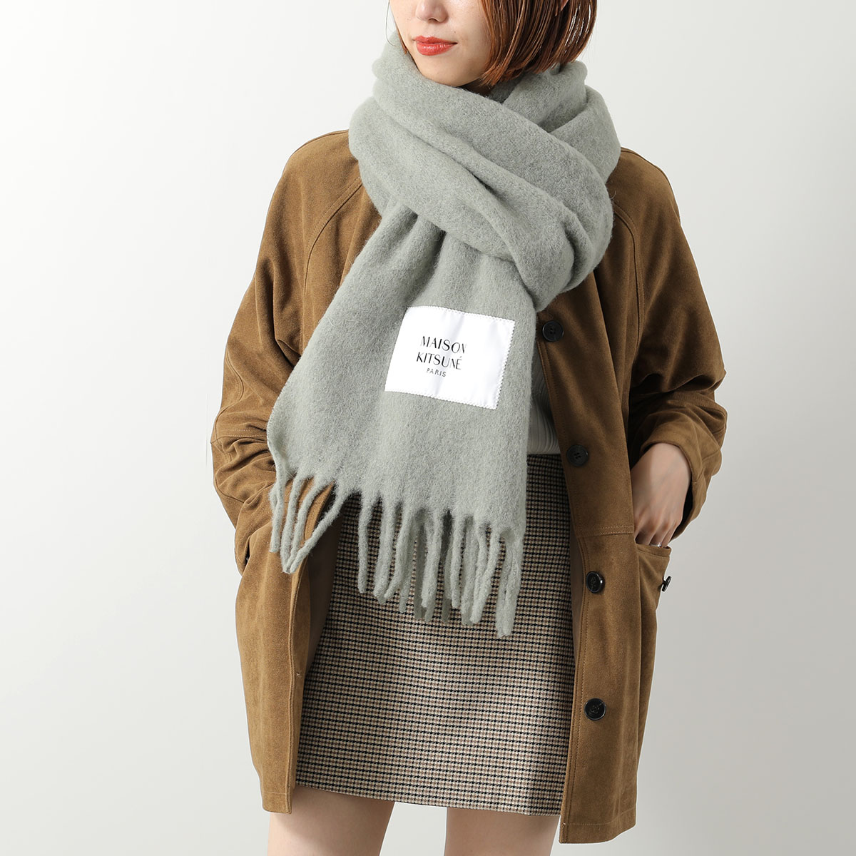 楽天市場】MAISON KITSUNE メゾンキツネ マフラー BABY ALPACA PLAIN