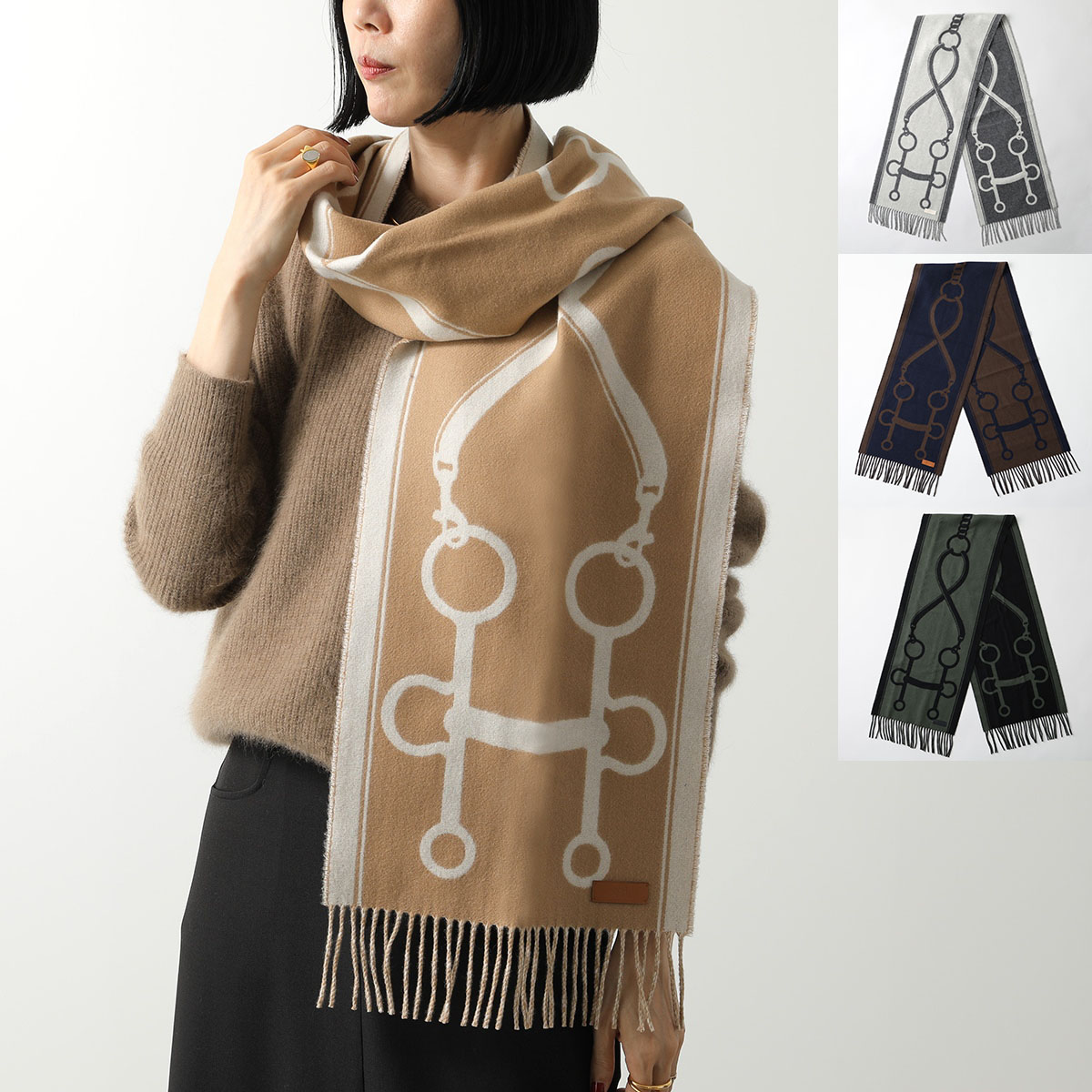 楽天市場】HERMES エルメス マフラー 160×30 モール H259157S