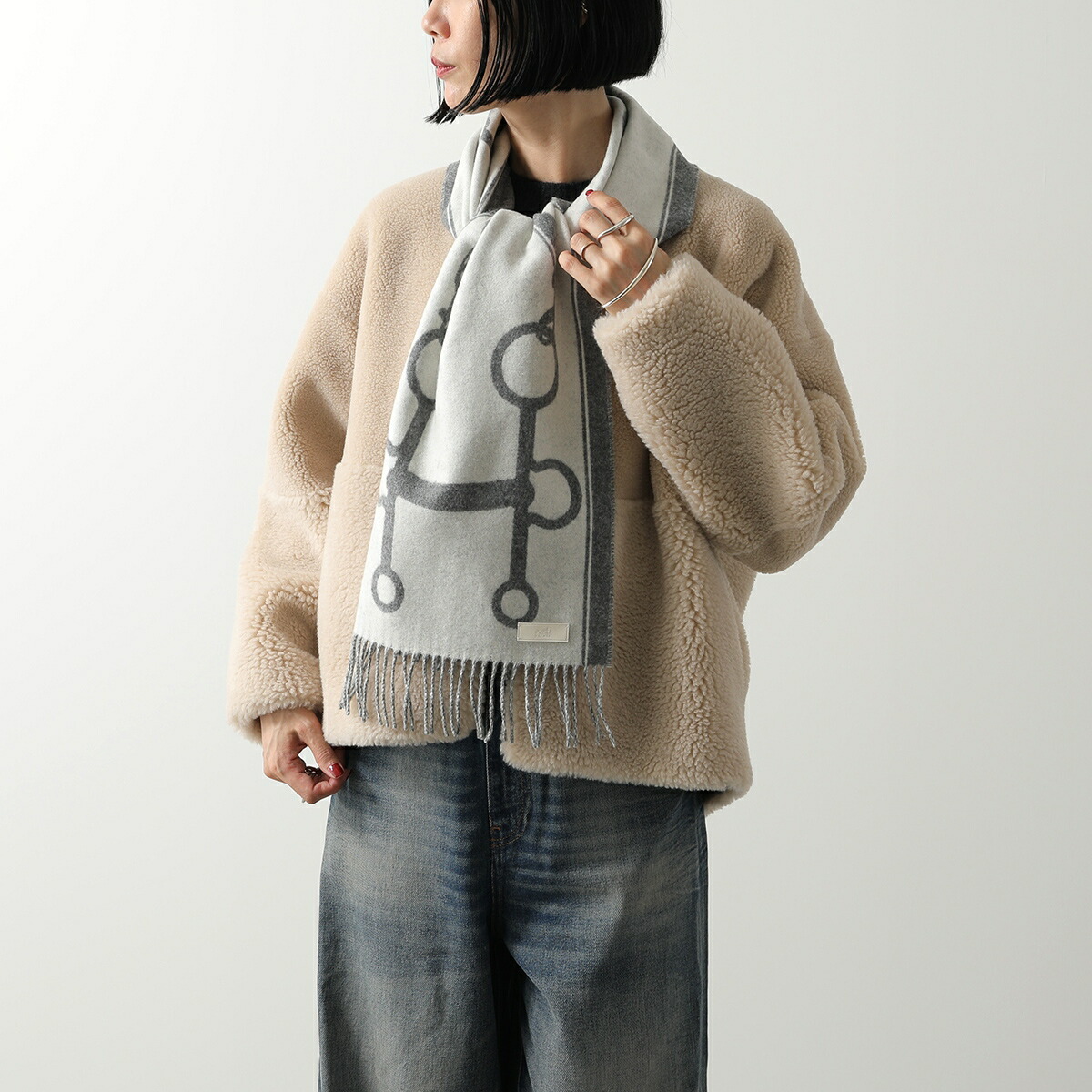 楽天市場】HERMES エルメス マフラー 160×30 モール H259157S