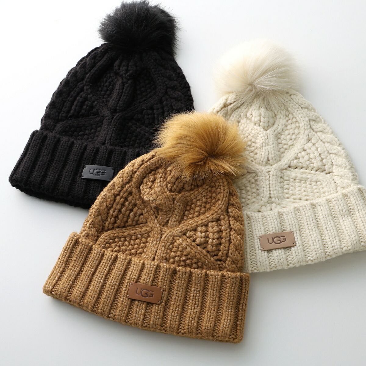 楽天市場】UGG アグ ニット帽 Cable Beanie with Pom ケーブル