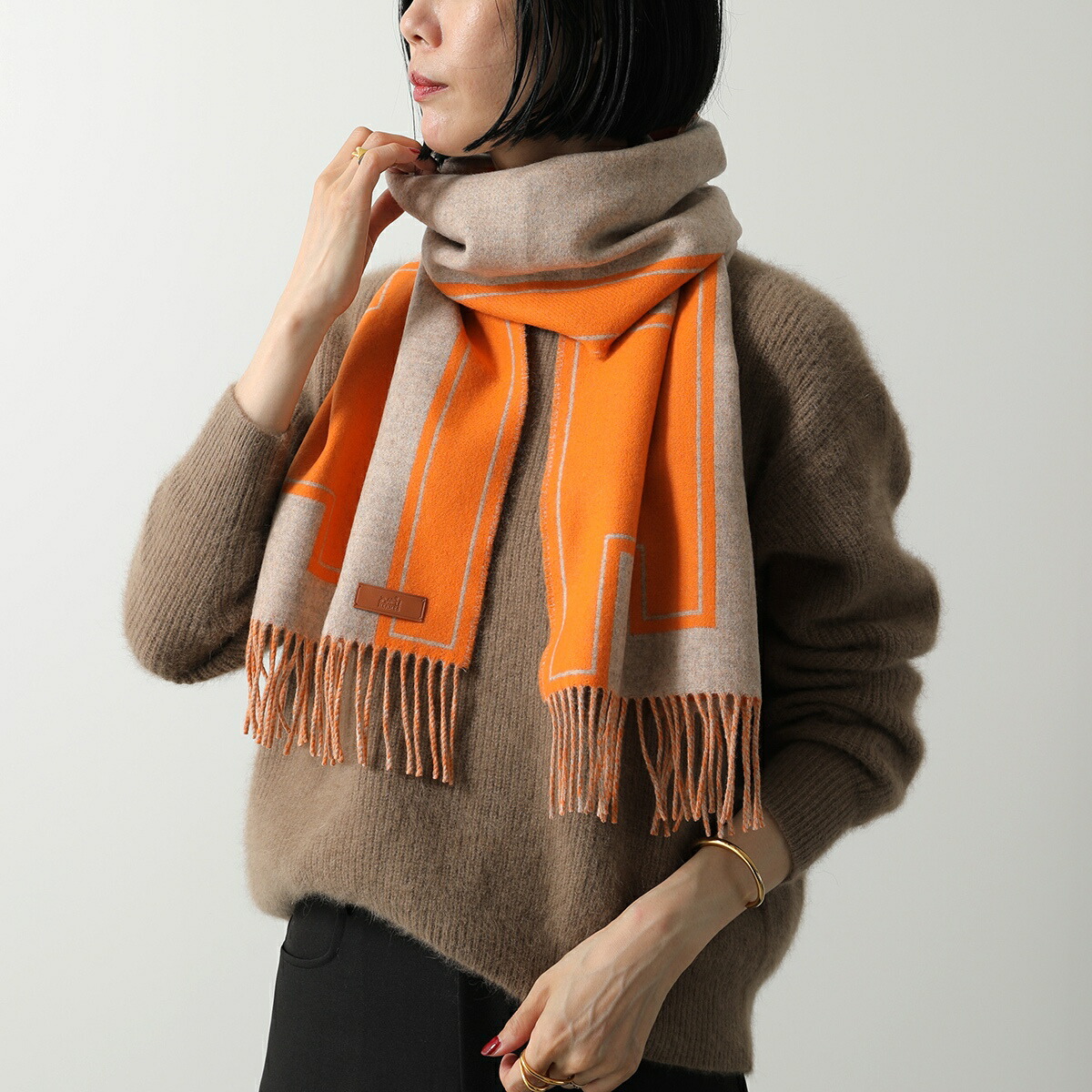 楽天市場】HERMES エルメス マフラー 160×30 クレ・ドゥ・H Clou de H