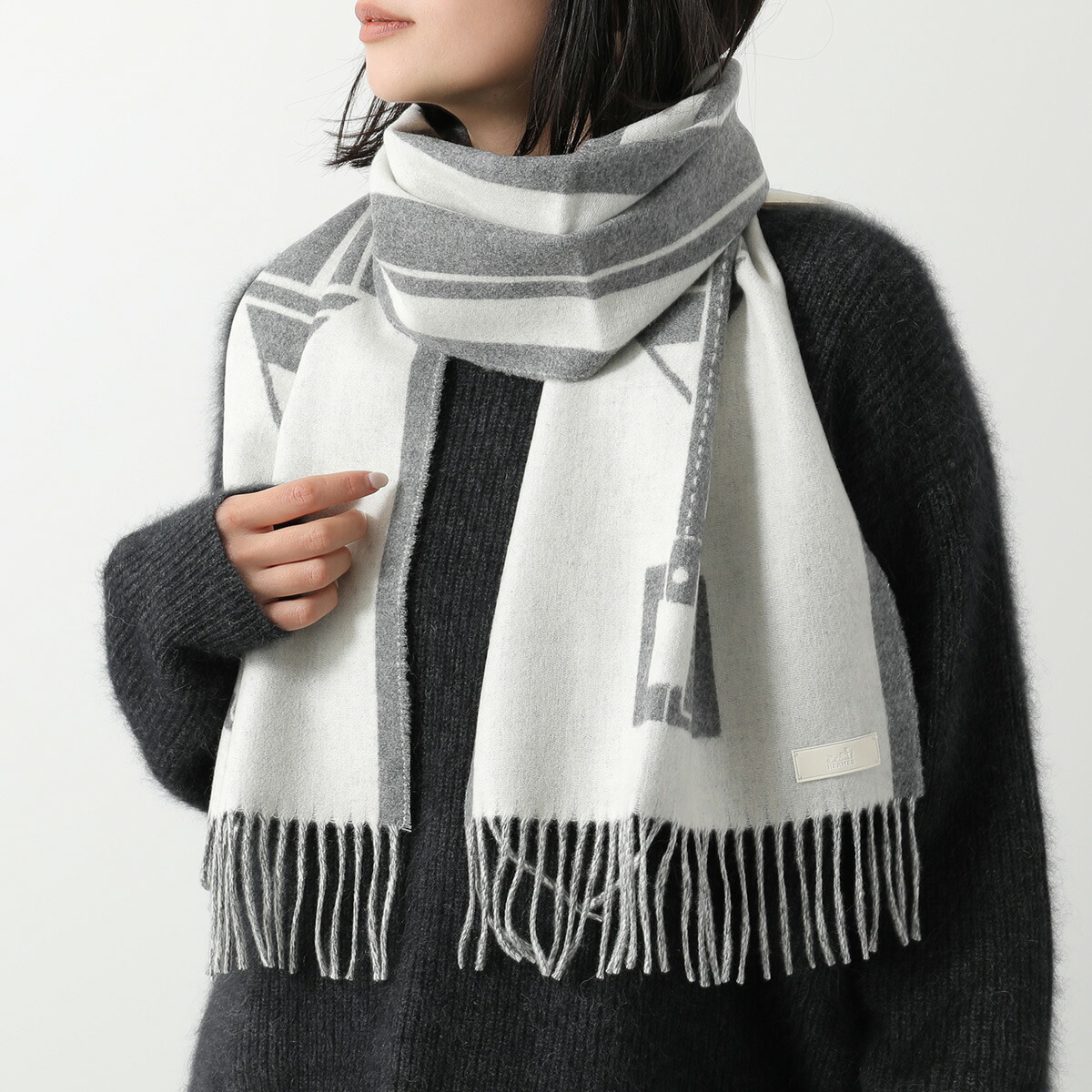 楽天市場】HERMES エルメス マフラー 160×30 サングル Casaque Les