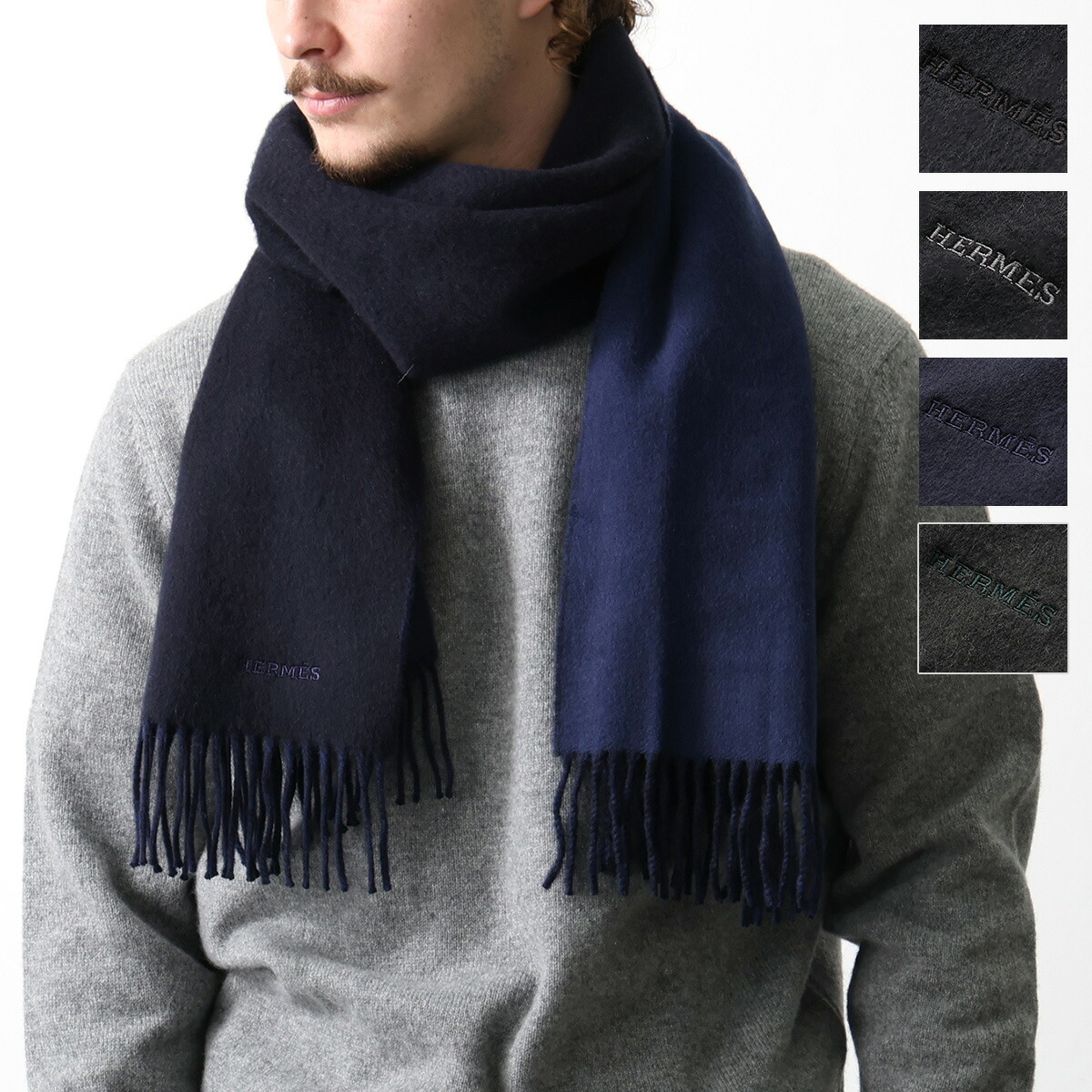 楽天市場】HERMES エルメス マフラー 170×40 レクトヴェルソ Recto