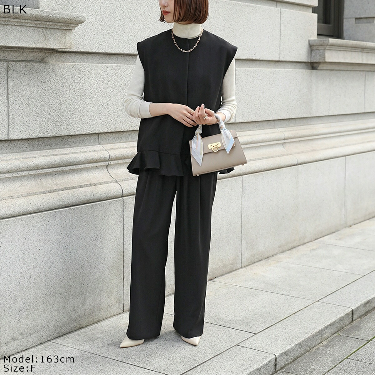 楽天市場】anana アナナ ベスト a66-002 レディース ジレ フリル ノー