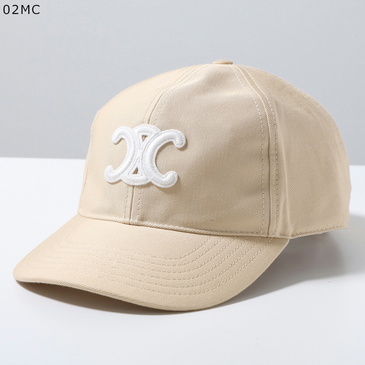 セリーヌ 16 ベースボールキャップ 帽子 ベージュ/ホワイトCELINE 楽天