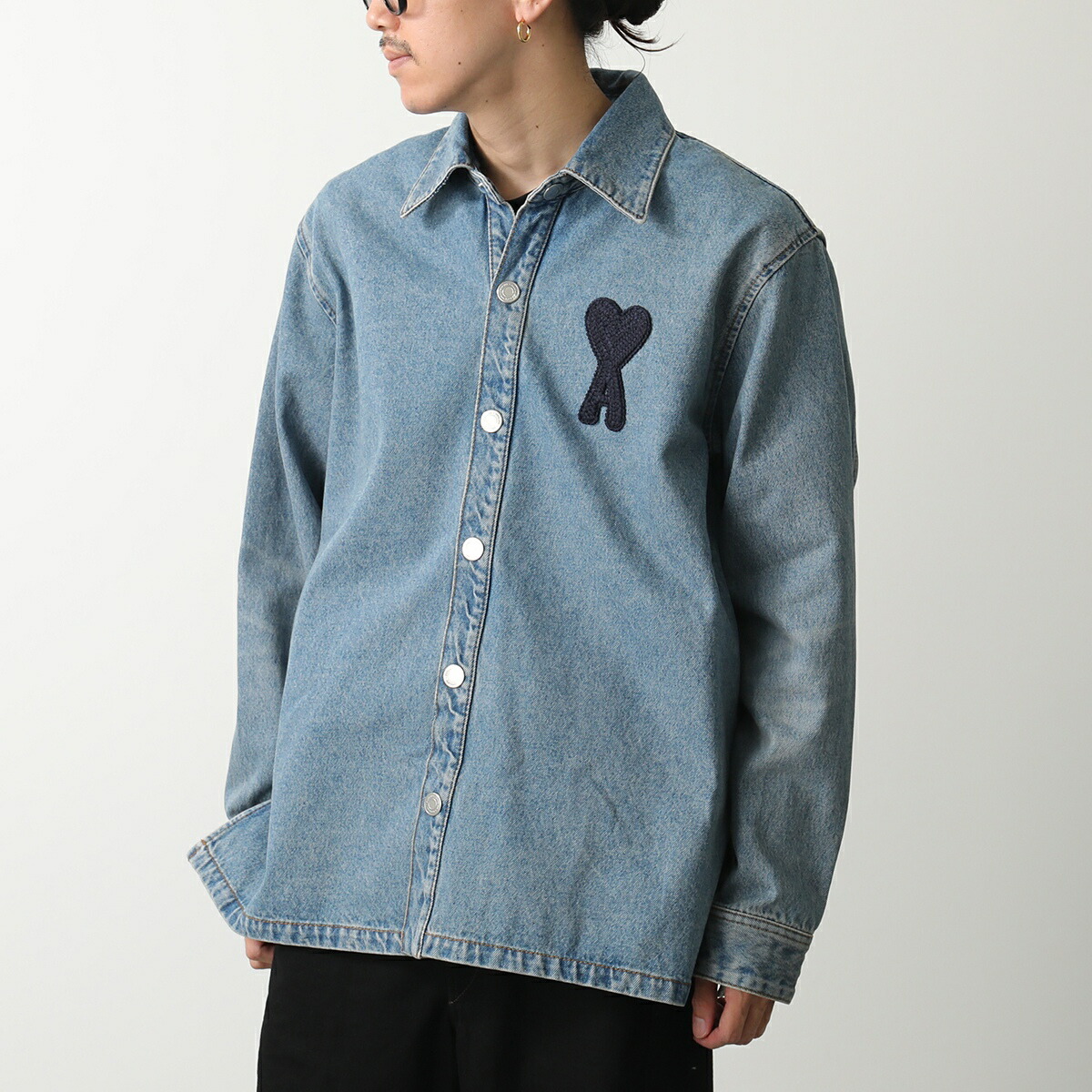 楽天市場】ami paris アミパリス デニム シャツ Ami de Coeur HJK275