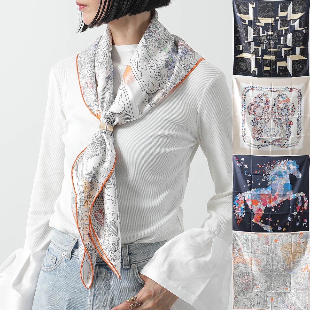 楽天市場】HERMES エルメス スカーフ CARRE カレH 90×90 003932S