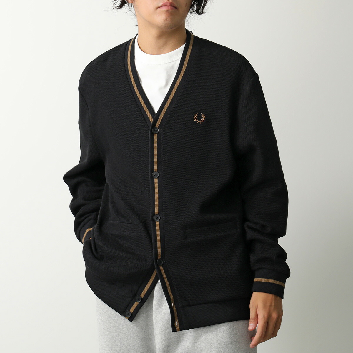 楽天市場】FRED PERRY フレッドペリー カーディガン Tipped Pique