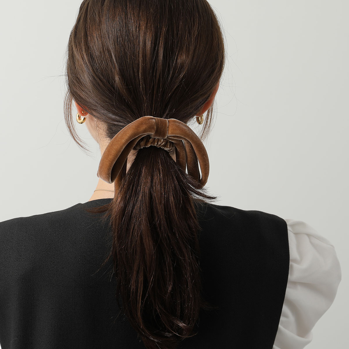 ALEXANDRE バーガンディ ベルベット ヘアアクセサリー ALEXANDRE