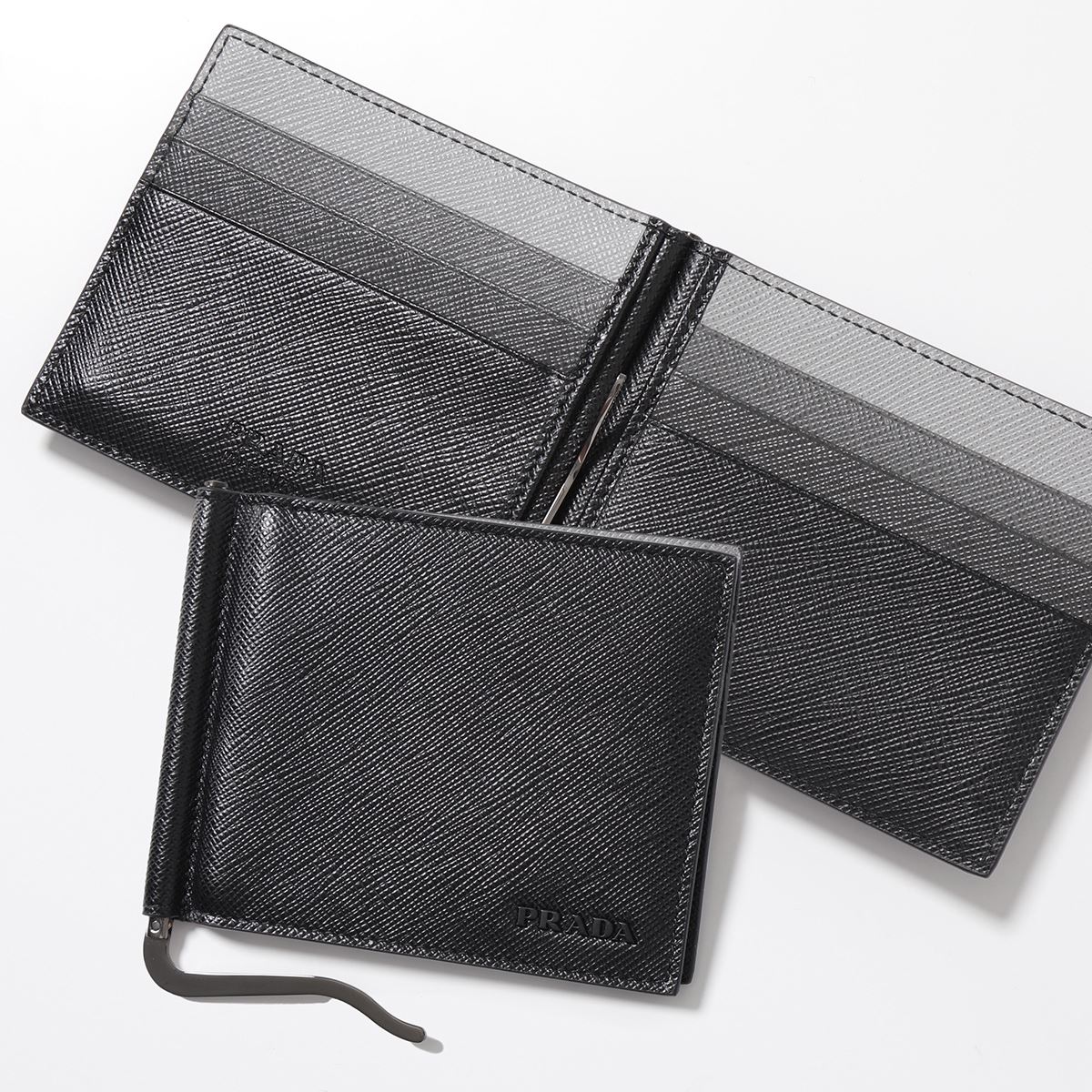 楽天市場】PRADA プラダ 2MN077 ZLP F0002 メタルマネークリップ付 二