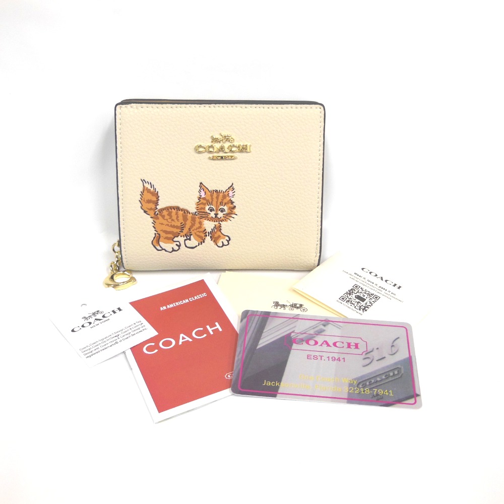 楽天市場】コーチ 二つ折り財布 猫 キャットプリント CC472 レザー