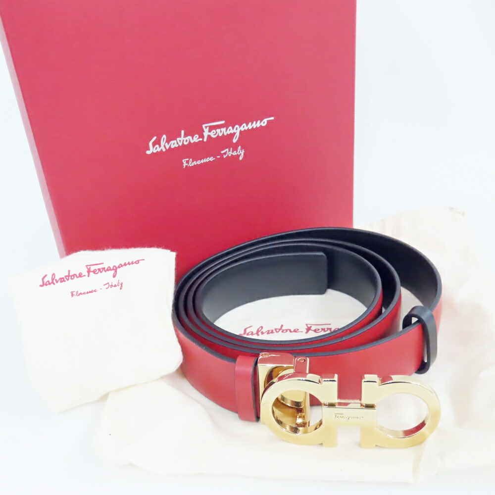 楽天市場】サルヴァトーレフェラガモ ベルト ガンチーニ ゴールド系/赤