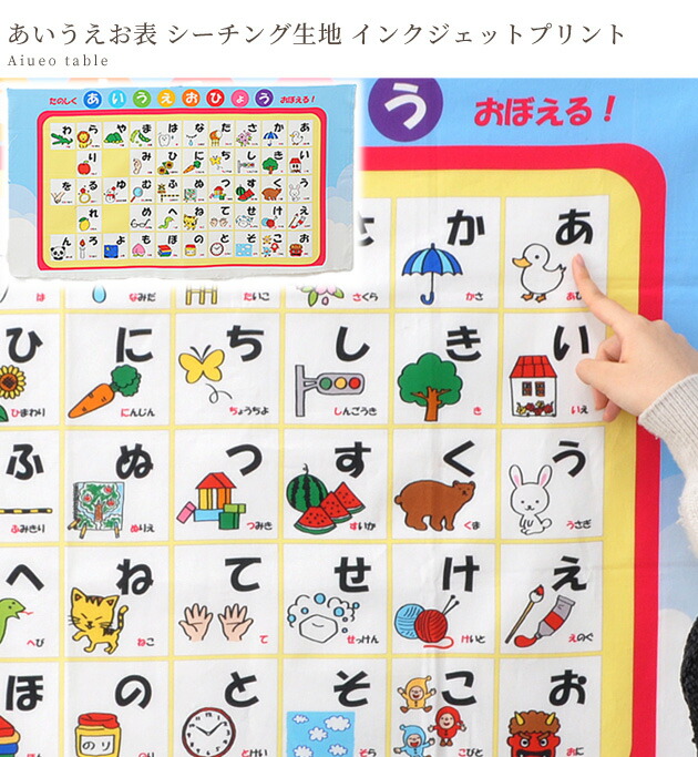 楽天市場】（完売しました）シーチング 生地 あいうえお 表 1パネル 約
