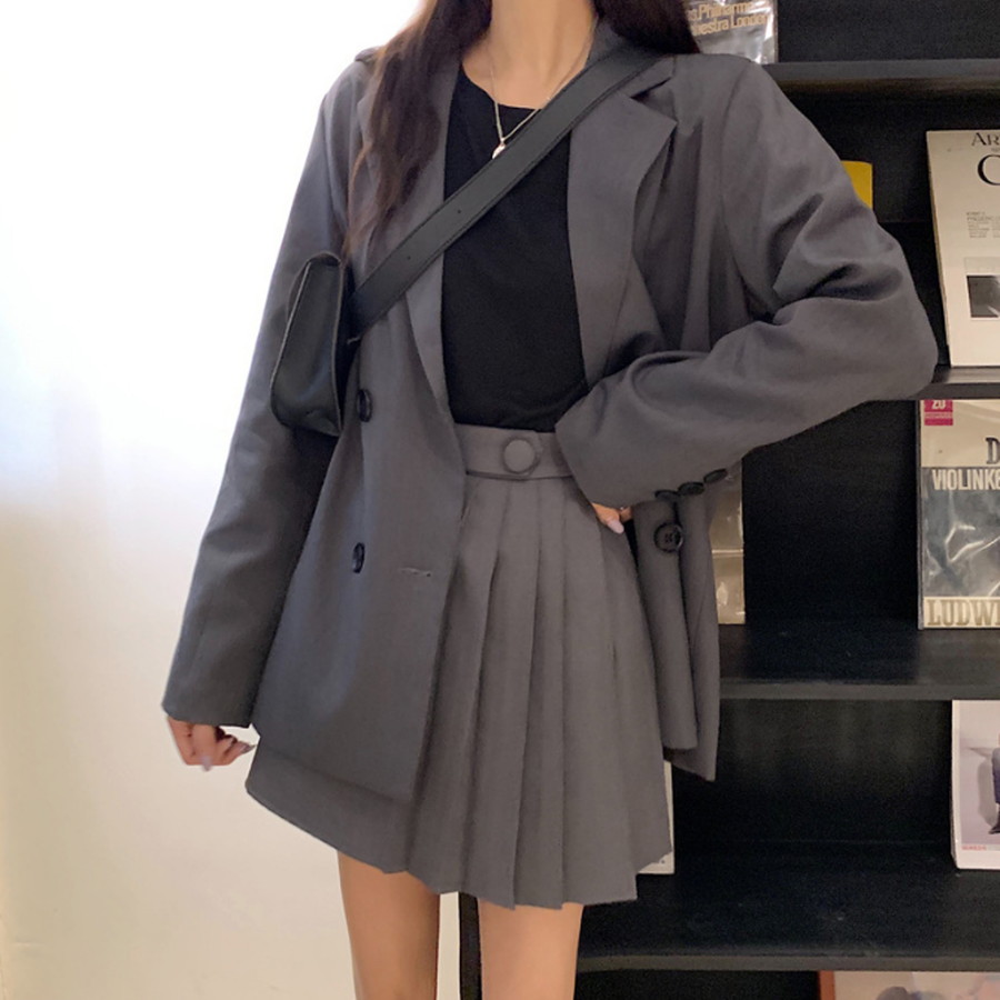 楽天市場】セットアップ プリーツスカート ジャケット 2ピース