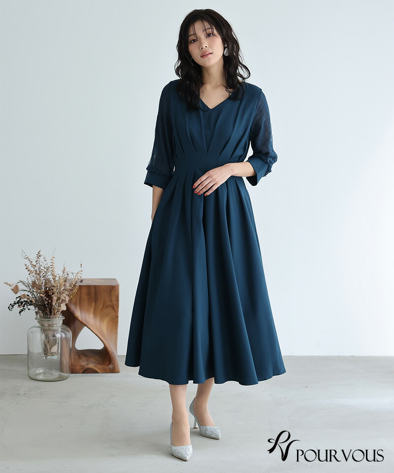 楽天市場】ウエストタック フレアドレス パーティードレス 結婚式