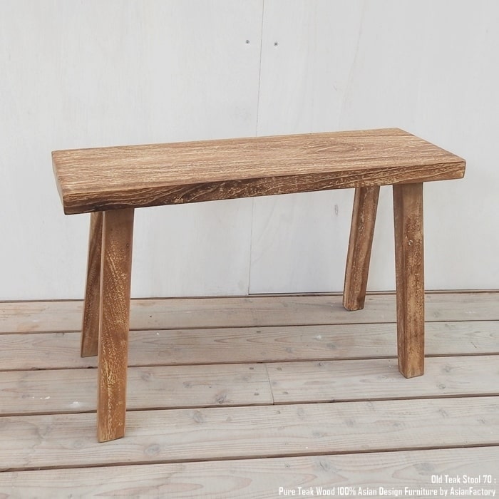 楽天市場】オールドチーク無垢材 スツール 70cm ベンチ 屋外 ウッド