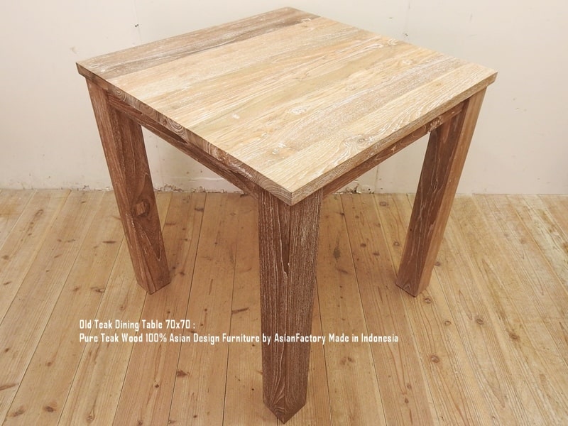 楽天市場】オールドチーク無垢材 ダイニングテーブル スクエア 70cm
