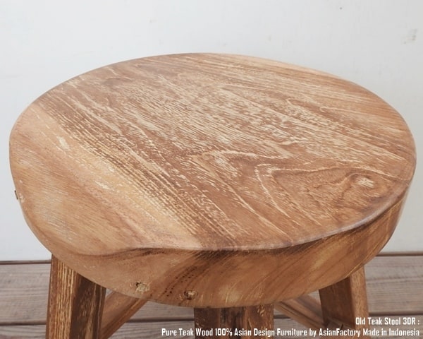 楽天市場】オールドチークスツール 30R ラウンド スツール 無垢材 木製