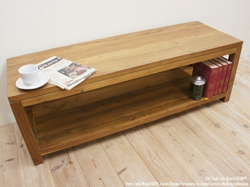 楽天市場】送料無料 オールドチーク無垢材 テレビ台 120cm LNR