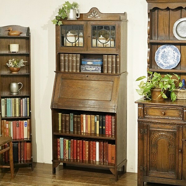 楽天市場】英国イギリスアンティーク家具 ビューローブックケース