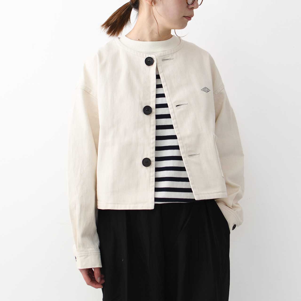 楽天市場】DANTON [ダントン] W COTTON DRILL COLLARLESS SHORT JACKET
