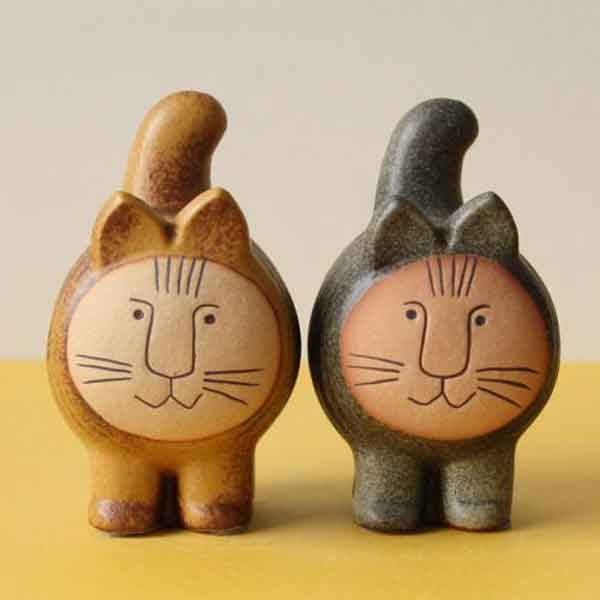 新品未使用 リサラーソン ディエチキャット グレー ブラウン 2体セット