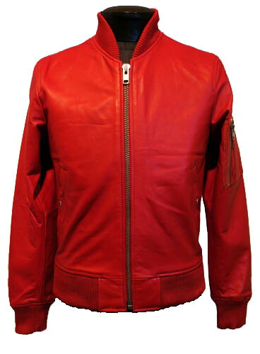 楽天市場】本革 MA-1 フライトジャケット 牛革 赤 レッド レザー
