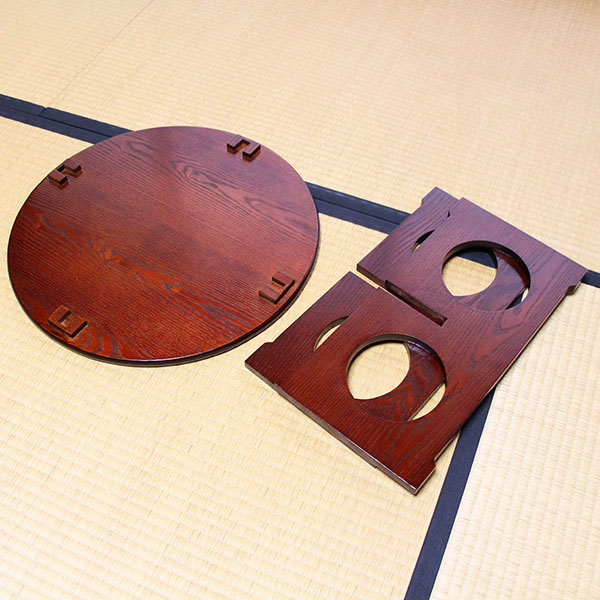 楽天市場】ちゃぶ台 卓袱台 木製 50cm 組み立て 丸型 円卓 漆器 漆塗り