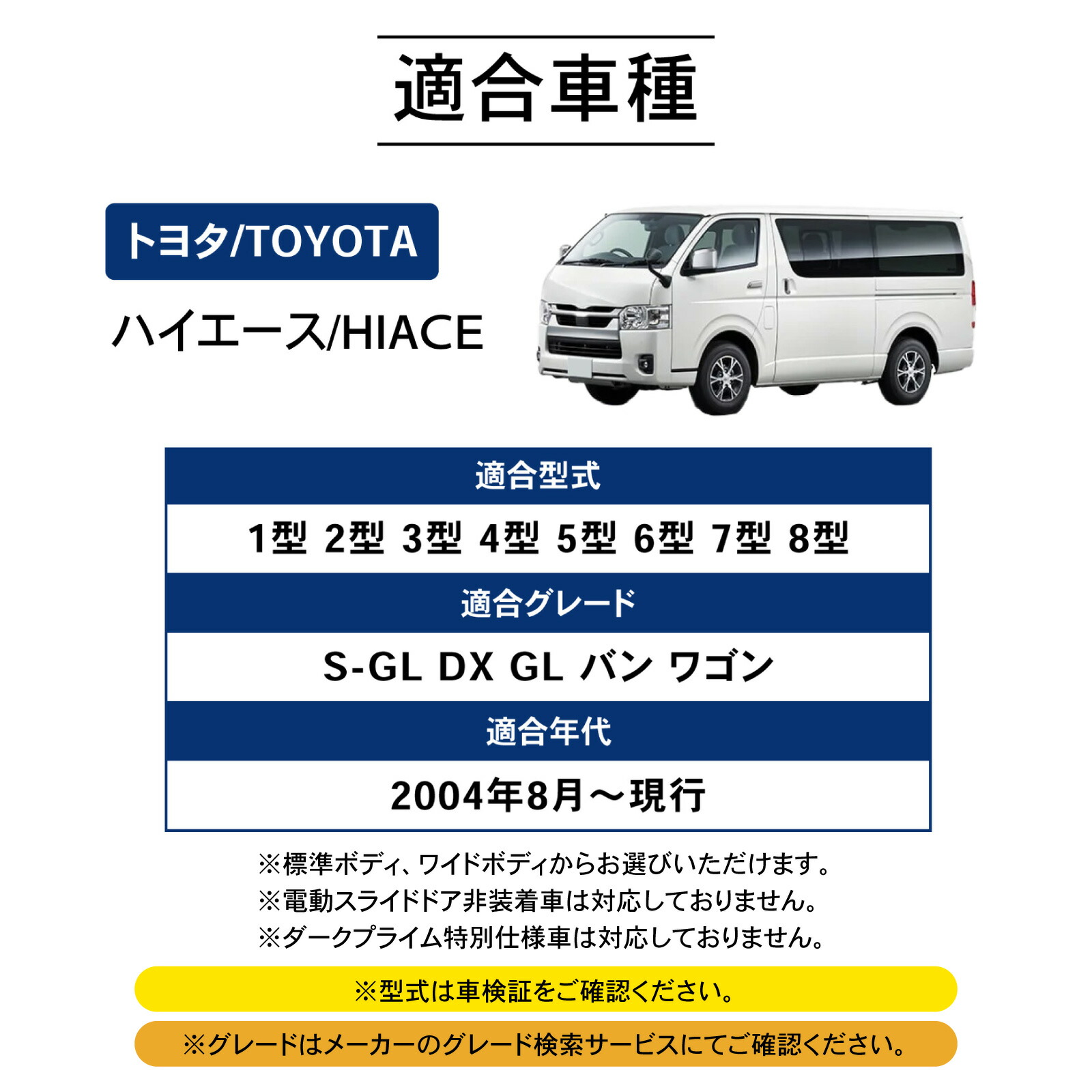 楽天市場】ハイエース 200系 1型 2型 3型 4型 5型 6型 7型 8型