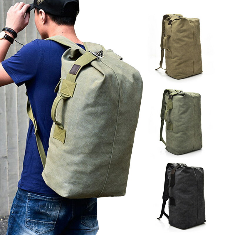 楽天市場】バックパック キャンバス 大容量 無地 帆布 リュックサック