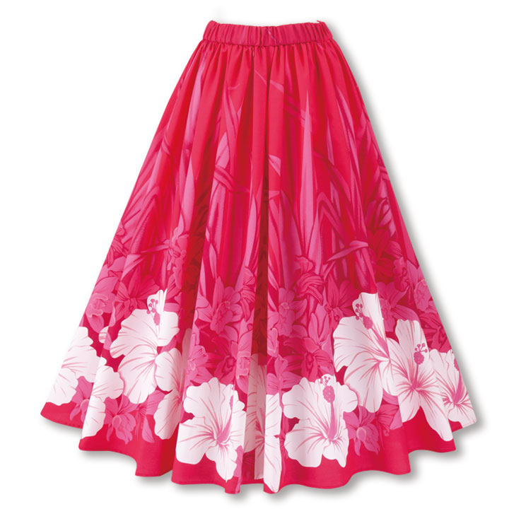 楽天市場】即納☆ フラダンススカート（ロング） ピンク系 [SK508-2J