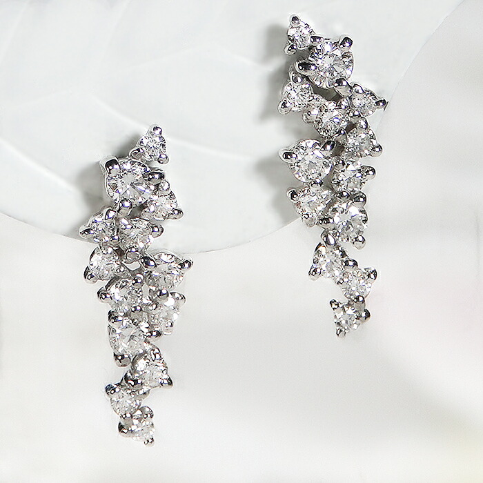 楽天市場】Pt900【0.40ct】ダイヤモンド ピアスアシンメトリー