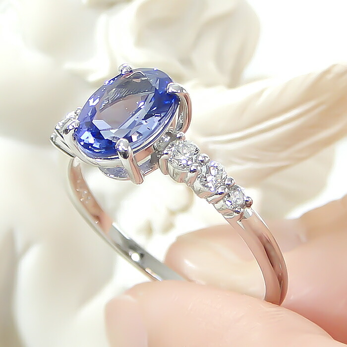 楽天市場】Pt900 タンザナイト & ダイヤモンド リング送料無料 代引