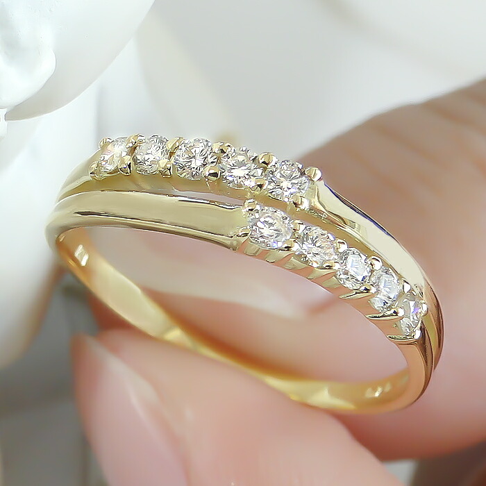 楽天市場】k18PG/WG/YG 【0.20ctUP】テンダイヤモンド リング 18金