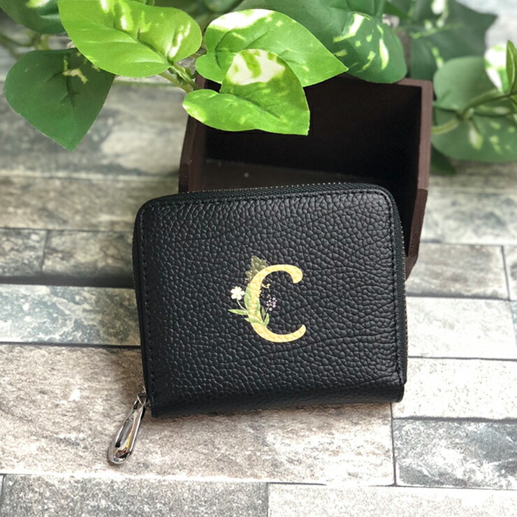 楽天市場】イニシャルリーフ 本革 ミニウォレット 小銭入れ コイン