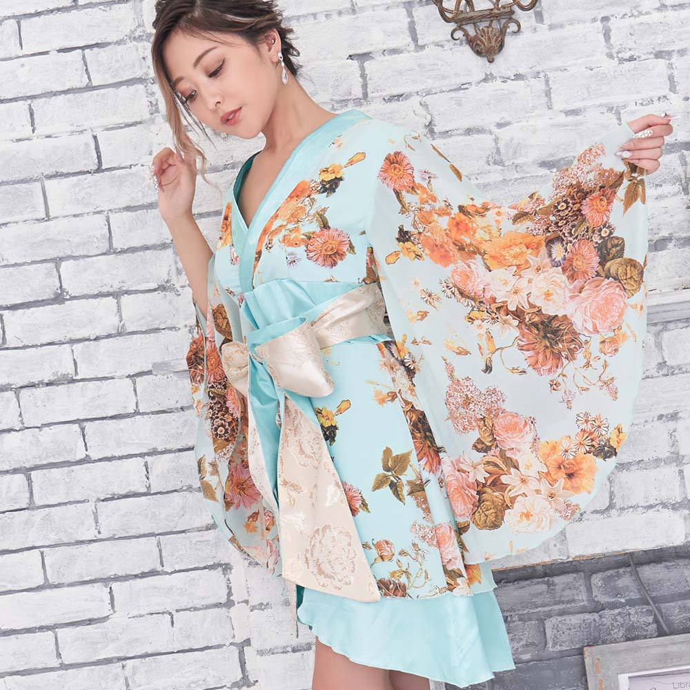 楽天市場】0713シフォン花柄着物ドレス 和柄 衣装 ダンス よさこい