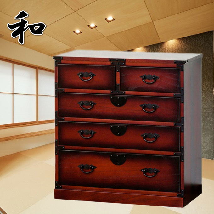 楽天市場】民芸調 引出箪笥（たんす）64734 和風 昭和レトロ モダン