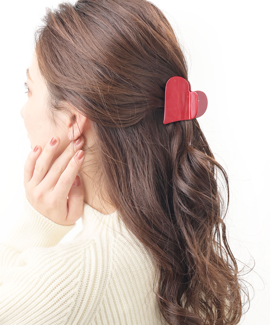 楽天市場】☆定形外送料無料☆バンスクリップ ハート エナメル調 ヘア